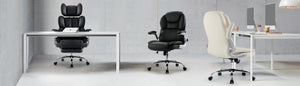 Mukava Armless Office Chair, Wide Task Chair with Wheels, White Technical Fabric Cross Legged Desk Chair with Double Thickened Padding, Swivel Vanity Chair